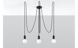 Sollux EDISON 3, E27, 3 x 60 W, juodas