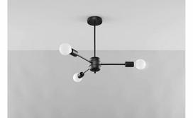 Sollux Lango 3 SL.1021, E27, 3 x 60 W, juodas