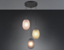 Trio Facette, E27, 3 vnt., juodas/multicolor, šlifuoto plieno