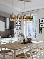Opviq Sahra 4 Lü Sıralı Sarkıt Eskitme 534LUN3139, E27, 3 x 60 W, vario sp./oranžinė sp.