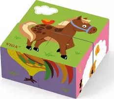 Viga Farm 50835 medinė dėlionė, 4 kaladėlės
