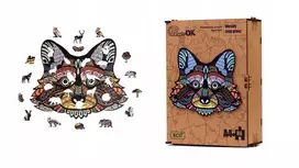 PuzzleOK Medinė dėlionė Linksmas meškėnas PuzA4-00710, 80 det.