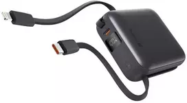 Swissten Power Bank 10000mAh, su integruotais USB-C ir Lightning laidais