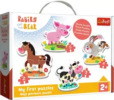 Trefl Puzzle Baby Classic Na Farmie Babies and The Bear, 14 det.