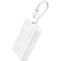 Anker Power Bank, Built-In USB-C Cable, 30W, A1688H21, 10000 mAh, White