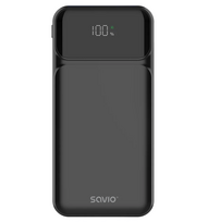 10000mah power bank - Savio BA-08 10000mAh, juodas (black) - 1 nuotrauka