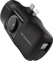 isorine baterija 20w - Wozinsky WF16-YLS 5000mAh 15W Lightning Mini Power Bank, juodas - 1 nuotrauka