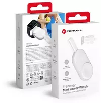 mini power bank - Forcell F-Energy Mini Power Watch, 1200 mAh, balta - 1 nuotrauka