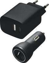 Speedlink Wall & Car Charger Set USB-A & USB-C 15W Juodas (Black)