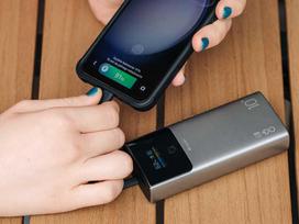 10000 power bank - Tracer Comet 10000mAh, PD+QC, ekranas, pilkas (grey) - 1 nuotrauka
