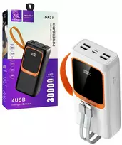 Denmen POWER BANK 30000mAh, balta