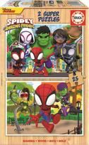 Educa Spidey & His Amazing Friends medinė dėlionė, 2 x 25 det., 80-19289