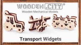 WOODEN CITY 3D Medinis Puzzlių Rinkinys Transporto Modeliai