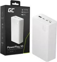isorine baterija 30000 - Green Cell PowerPlay 30, 30000mAh, 22.5W, baltas - 1 nuotrauka