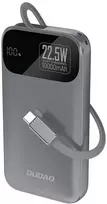 baterijos laidai - Dudao K31 10000mAh 22.5W PD powerbank su integruotu kabeliu, pilkas - 1 nuotrauka