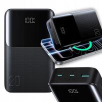 powerbank 20000mah - Joyroom JR-QP192 Star Series Mini 20000mAh 22.5W Powerbank with Digital Display - Black - 1 nuotrauka