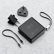 power bank 45w - Forcell F-Energy 6in1, 15000mAh, 45W, belaidis įkrovimas 15W, juodas (black) - 1 nuotrauka