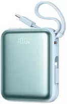 baterijos laidai - Joyroom JR-PBF27 10000mAh 22.5W Powerbank su dviem integruotais kabeliais, mėlynas - 1 nuotrauka