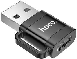 usb to c - Hoco UA31D, USB A į USB C adapteris, juodas - 1 nuotrauka