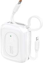 Dudao K32 10000mAh, 22.5W, su integruotu USB-C/Lightning laidu, baltas