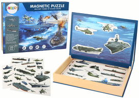 Lean Toys edukacinis magnetinis dėlionių rinkinys su karinio laivo motyvais, 30 det.