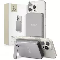 magsafe power bank - Tech-Protect PB14 LifeMag MagSafe 10000 mAh, pilka - 1 nuotrauka