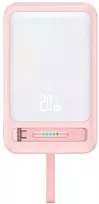 USAMS XM Series CD219, 10000mAh, Magnetic Wireless, rožinė (pink)