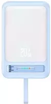 belaidis power bank - USAMS XM Series CD219, 10000mAh, Magnetic Wireless, mėlynas (blue) - 1 nuotrauka