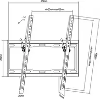 televizoriaus stovas - Equip Wall Mount Bracket For Flat TV Tilting 32-55" - 2 nuotrauka
