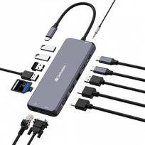 usb c ethernet - Verbatim USB-C Pro Multiport Hub 14 Port CMH-14 Pilkas (Gray) - 3 nuotrauka