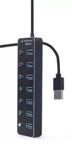 gembird sakotuvas - Gembird UHB-U3P7P-01 7 prievadų USB 3.1 (Gen 1) šakotuvas su jungikliais, juodas - 3 nuotrauka