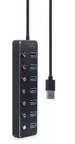gembird sakotuvas - Gembird UHB-U3P7P-01 7 prievadų USB 3.1 (Gen 1) šakotuvas su jungikliais, juodas - 5 nuotrauka