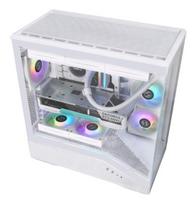 mini pc kompiuteris - Lian Li Vector V100 PC-kompiuterio korpusas, Midi-Tower, ATX, RGB, Tempered Glass - baltos spalvos - 2 nuotrauka