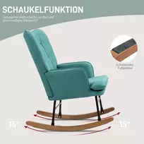 kresl kede - Fotelis HOMCOM Supamasis Krėslas su Taburete, iki 130 kg, linine išvaizda - 7 nuotrauka