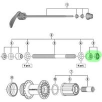 konusams - Kūgis Shimano FH-RM35 Y3TE98020, metalas, juoda - 2 nuotrauka