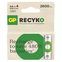 2600mah baterija - GP ReCyko Įkraunamos Baterijos AA, 2600 mAh, 4 vnt. - 3 nuotrauka