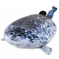 sealy - Lean Toys pliušinis ruonis, pilkas (Gray), 38 cm - 3 nuotrauka