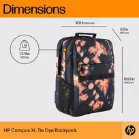 kuprine hp - HP Campus XL 16 Backpack, 20 Liter Capacity - Tie Dye - 5 nuotrauka