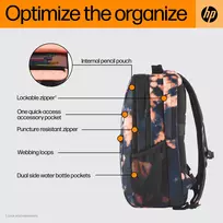 kuprine hp - HP Campus XL 16 Backpack, 20 Liter Capacity - Tie Dye - 6 nuotrauka