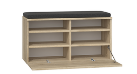 batu dezes - Batų dėžė Top E Shop Riva, ąžuolo, 85 cm x 35 cm x 46 cm - 4 nuotrauka