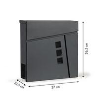 cinkuotas - Pašto dėžutė ModernHome HPB932-20-1, antracito, 37 cm x 10.5 cm x 36.5 cm - 2 nuotrauka
