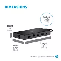 usb 3 0 hub - HP Travel USB-C Multi Port Hub EURO - 5 nuotrauka