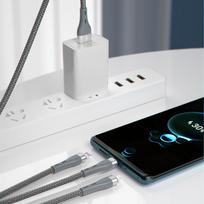 typos - Dudao L20X 3in1 cable Lightning/ microUSB/ USB Type C 65W 1,2m gray - 4 nuotrauka