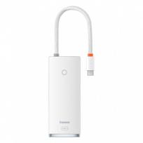 baseus hdmi - Adapteris Baseus USB-C - 2xUSB/USB-C/HDMI/SD/MicroSD USB-C male, 2xUSB/USB-C/HDMI/SD/MicroSD female, balta - 3 nuotrauka