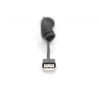 akai - Digitus USB 2.0 Type A į USB-C spiralinis kabelis AK-300430-006-S Juodas (Black) 1m - 3 nuotrauka