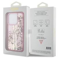 iphone 15 pro telefonai - Apple iPhone 15 Pro Guess dėklas Liquid Glitter Gold Stripes (GUHCP15LLFCSEGP) rožinės spalvos - 2 nuotrauka