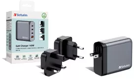 gan ikroviklis - Verbatim GNC-140 GAN CHARGER 4 PORT 140W/USB A/C (EU/UK/US) - 6 nuotrauka