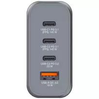 gan ikroviklis - Verbatim GNC-140 GAN CHARGER 4 PORT 140W/USB A/C (EU/UK/US) - 8 nuotrauka