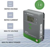 geles - Qoltec 53663 Saulės MPPT įkrovimo reguliatorius su temperatūros jutikliu 40A ,  12V / 24V ,  LCD ,  2 x USB ,  Bluetooth ,  APP ,  GEL ,  LiFePO4 - 7 nuotrauka
