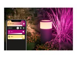 pastatomas lauko sviestuvas - Pastatomas lauko šviestuvas Philips Calla Hue White and color ambiance, juodas - 7 nuotrauka
